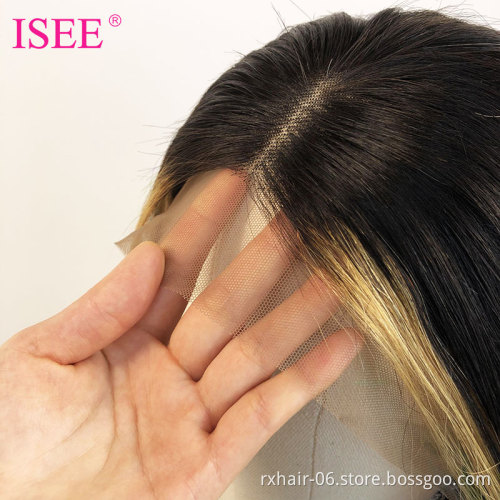 2021 Hot Sale Highlight Short Bob Lace Front Human Hair Wigs,Remy Pre Plucke Highlight Wig With Baby Hair